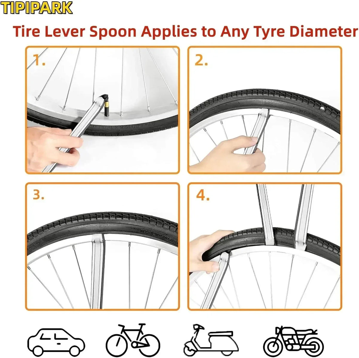 Car Repair Tools Steel Spoon Tire Iron Rim Opener Lever Changer Motorcycle Cycling Re alternate view