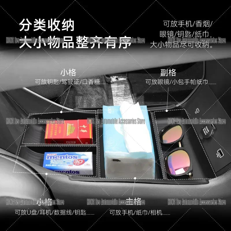 For Samsung Galaxy E5 Center Console Storage Box Car Interior Organizer Tray Armrest Com detail view