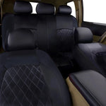 All Season Quited PU Leather Car Seat Cover Full Surrounded Seat Protector Waterproof close-up view