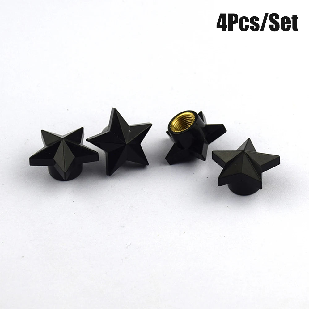 Pentagram Tire Valve Stem Caps 4-Pack | Universal Dust Covers for Schrader Valves alternate view