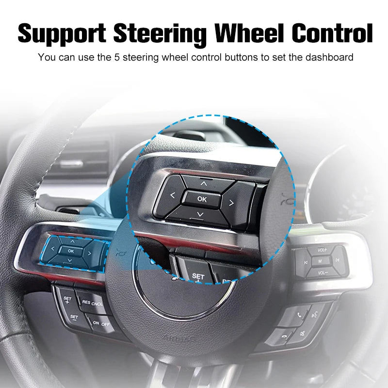 Cluster For Ford Mustang 2015-2021 Dashboard Speedometer | Digital Instrument Panel w lifestyle view