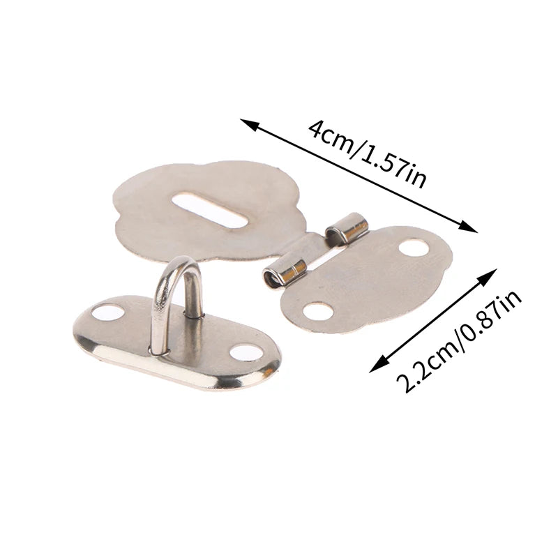 2Pair/Set Lock Hasp Hook Latch Lock Hinge Hardware Lock For Jewelry Box Diary Book additional angle