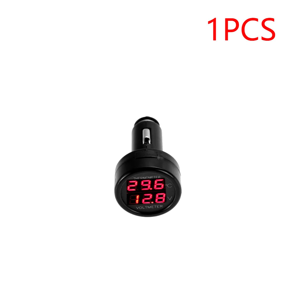 2 IN 1 Car Voltmeter Thermometer | 12V 24V Cigarette Lighter Battery Monitor lifestyle view