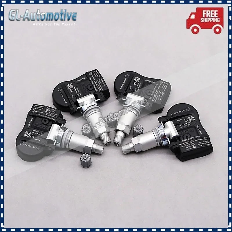 4pcs TPMS 433Mhz Tire Pressure Sensor Set Compatible with Kia Sportage 2019-2021 Niro Optima Hyundai