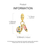 925 Sterling Silver Gold Plated Charms Bead Plane Bow Cross Cat Dangle Fit Original B lifestyle view