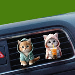 Car Outlet Vent Perfume Clips Cat Acrylic 2D Air Freshener Diffuser | Car Interior Dec close-up view
