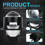 2PCS 3 Inch Bi LED Projector Headlights Lenses | 130W 60000LM Upgrade for Hella LED L alternate view