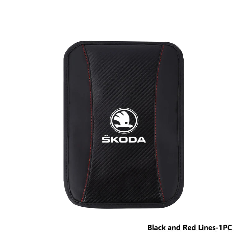 For Skoda Car Armrest Mat Center Console Arm Rest Protection Cushion Kamiq Karoq Octavia 2 3 Rapid Scala Kami Fabia VII VRS
