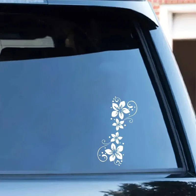 Vibrant Car Sticker Glossy Reusable Vibrant Flowers Pattern Vinyl Car Sticker Decal | Self-Adhesive