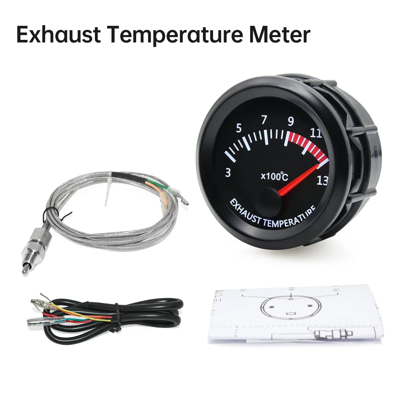 52MM Water Temp Oil Temp With Sensor Voltmeter Oil Pressure Gauge Vacuum Boost BAR Air Fuel Ratio EGT Car Gauge For 12V Car