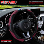 All-Season Sport Carbon Fiber Steering Wheel Cover 37-38cm close-up view