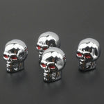 4Pcs Skull Valve Caps ABS Car Wheel Plugs | Tire Valve Covers for Cars Motorcycles close-up view