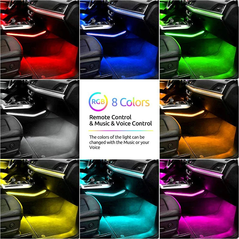 72/48/36 LED RGB Car Foot Ambient Light with USB Cigarette Automotive Interior Lights alternate view
