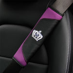 Diamond-Encrusted PU Carbon Fiber Leather Crown Car Shoulder Guard Safety Belt Decoratio detail view