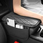 New Car Armrest Pad With Storage Bag PU Leather Car Elbow Pad Car Center Console Armrest Box Cushion Auto Armrests Storage Pad