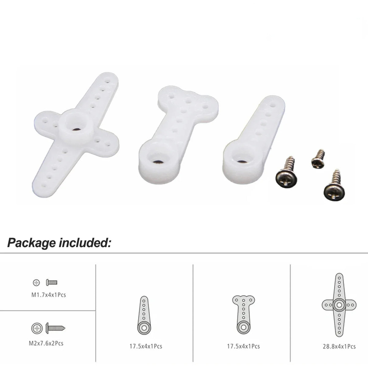 DSpower 25T 28T RC Servo Arm Double Head Round Type Steering Gear Accessories Set for RC Car Drone Plane Parts Emax JX Feetech