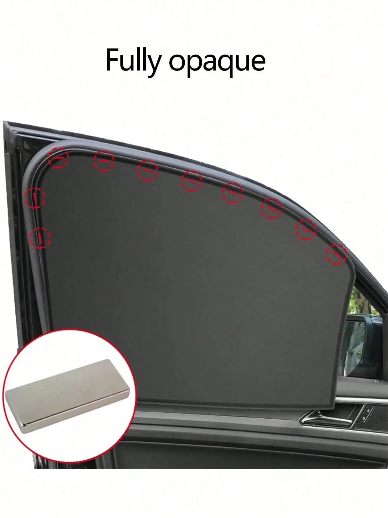 Magnetic Car Sunshade | 10 Strong Magnets for Full Lightproof Shading close-up view