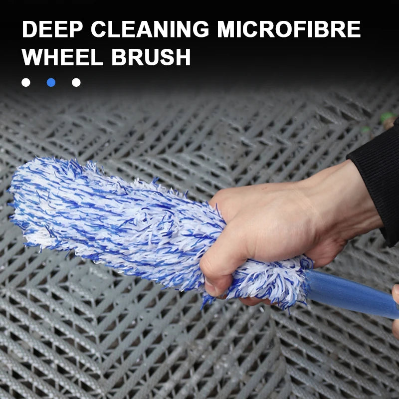 SEAMETAL Car Wheel Tire Rim Cleaning Brush Portable Plush Car Wheel Hub Brush Washing To detail view