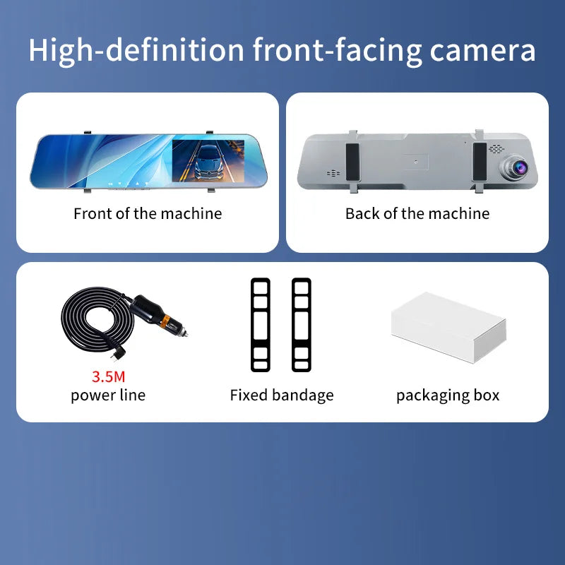 12" Rearview Mirror Dash Cam | 5MP, Dual Lens, Night Vision, Wide Angle lifestyle view