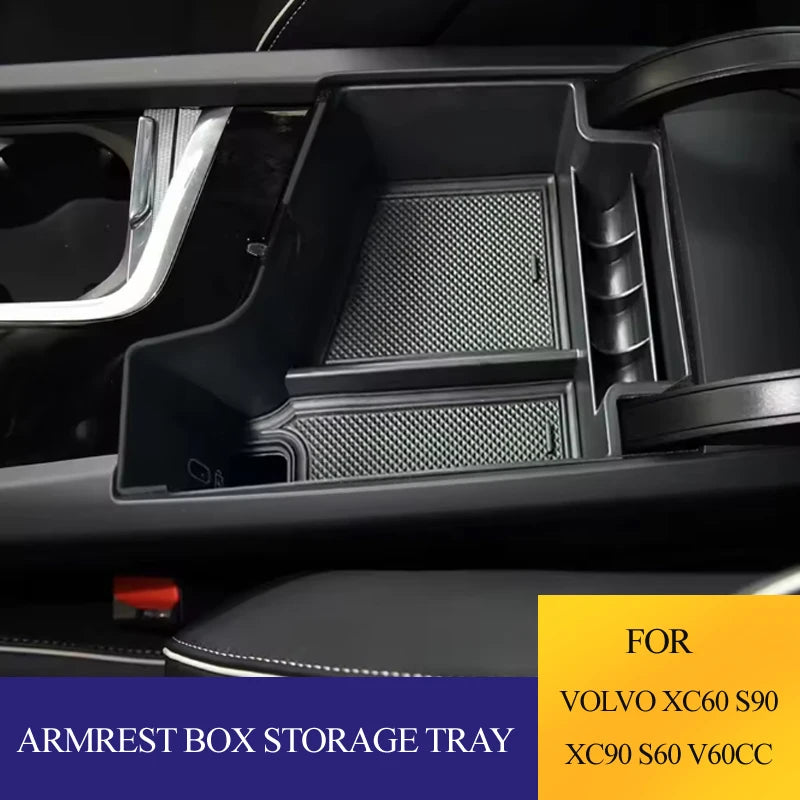 For Volvo XC60 XC90 S90 S60 V60 V90 2017-2022 Car Center Console Armrest Box Storage Tray Holder Organizer Container Accessories