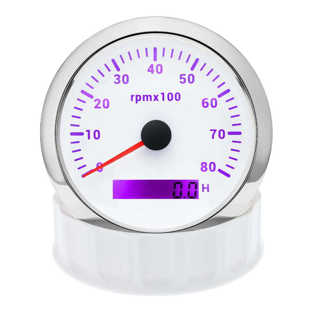 85mm Digital LED 7 Color Backlight 85mm Tachometer 3000/4000/6000/7000/8000 RPM Optional Gauge For Marine Boat Motorcycle Car