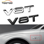 TQQTQQ Car Decal Emblem Badge V6T V8T - 3D Premium Zinc Alloy Decal Sticker Decoration Cars Trucks M