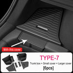For Tesla Model Y Juniper 2025 2026 Trunk Side Storage Box | TPE Organizer Cover Plat lifestyle view