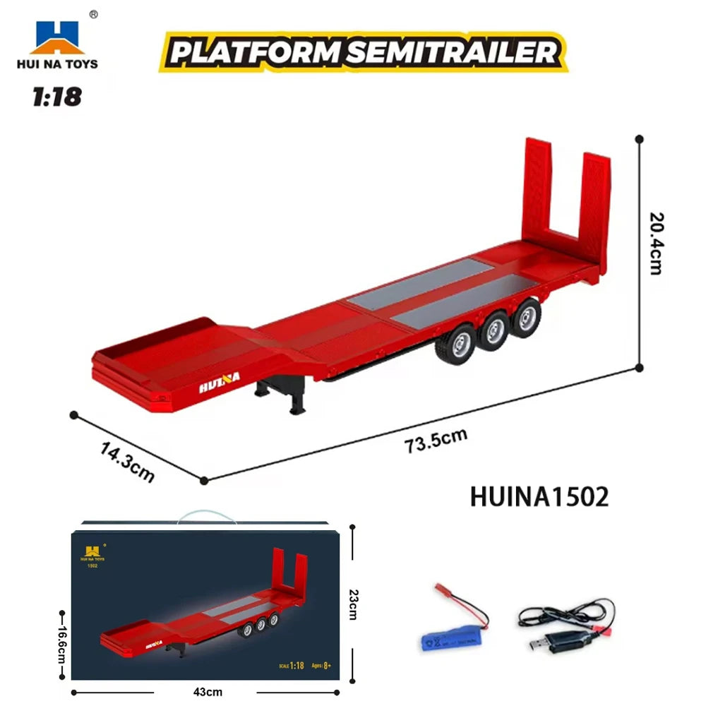 1/18 RC Truck 1501 770S Alloy Tractor 2.4G Remote Control Engineering Trailer alternate view