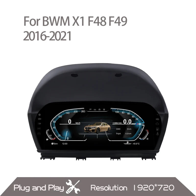 Digital Cluster LCD Dashboard for BMW 1/2 Series X1/X2 2014-2021 | 1920x720 Virtual I alternate view
