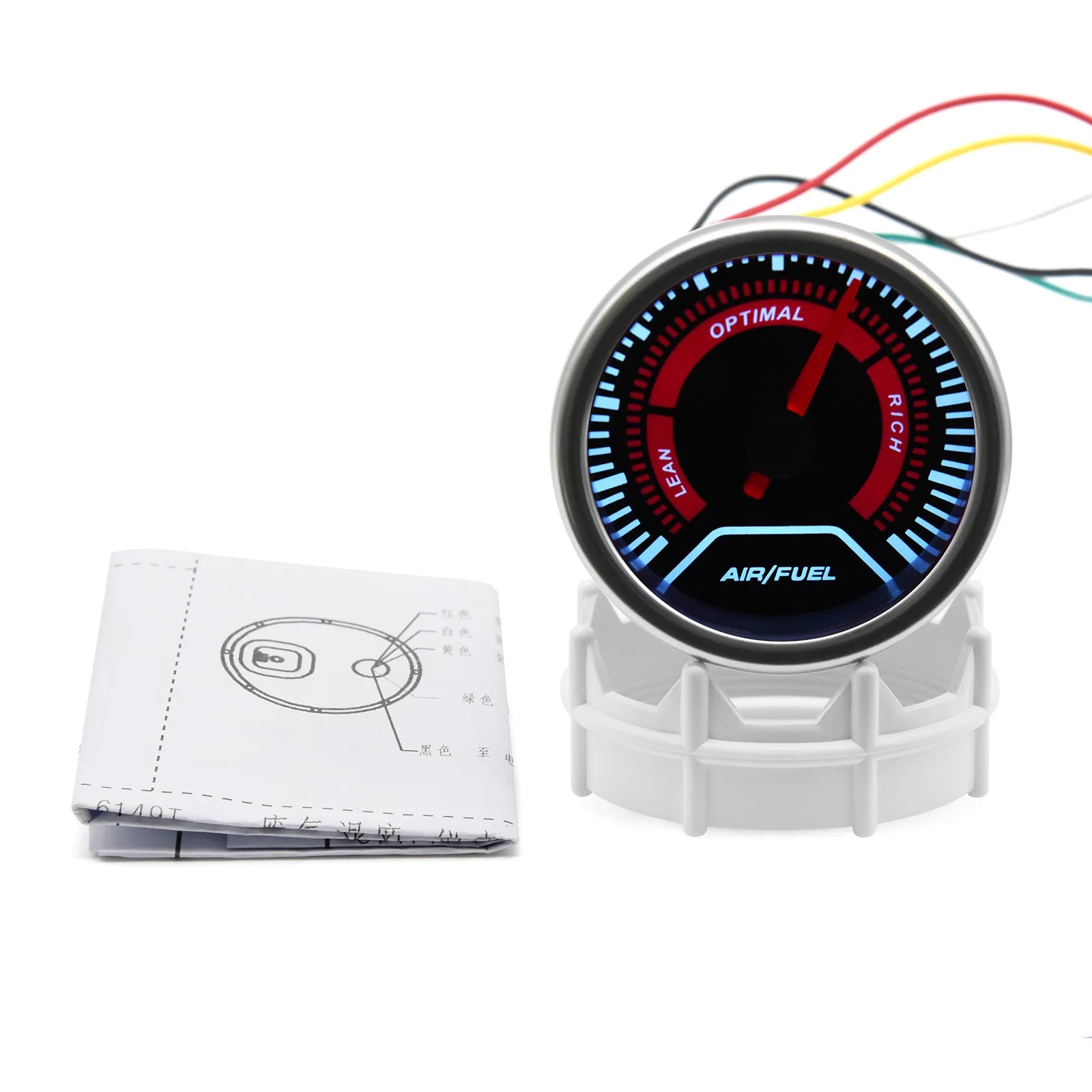 52mm 8-in-1 Car Gauge Set | Water Temp Oil Temp Oil Pressure Voltmeter Vacuum Tacho additional angle