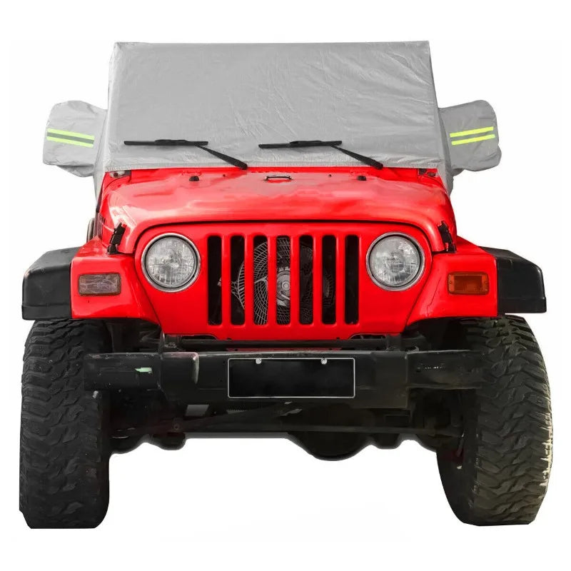 Silver SunShield Cover for Jeep Wrangler TJ 1997-2006 | Weatherproof Half Car Cover