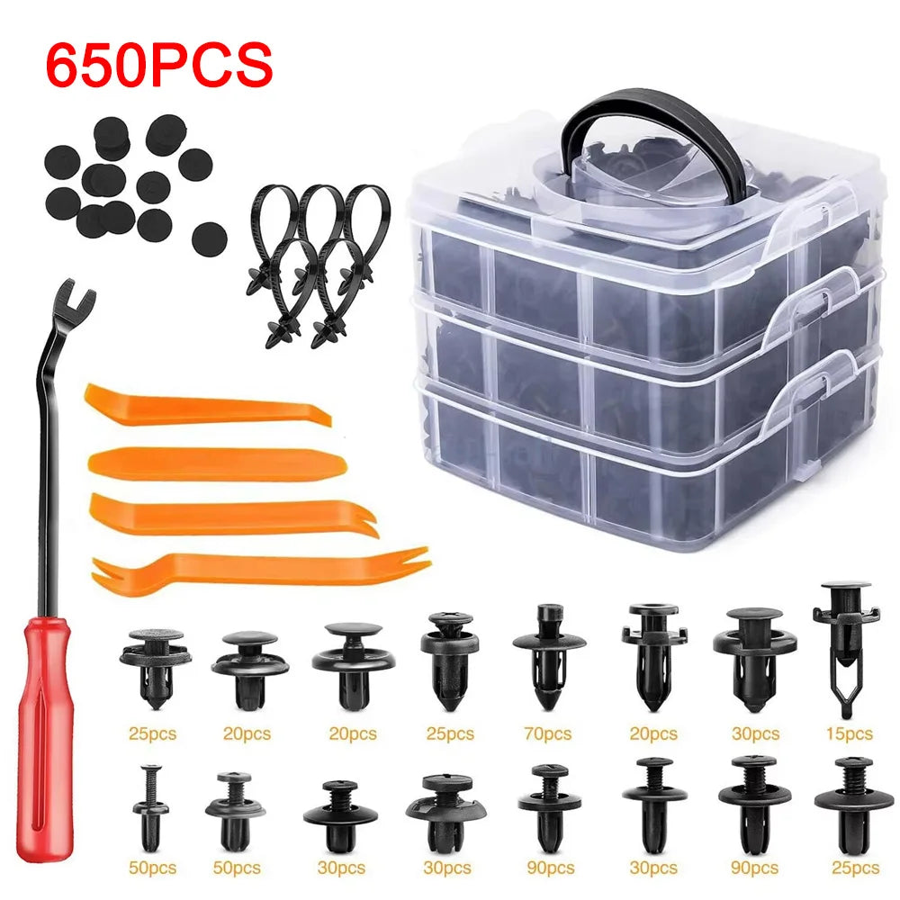 Car Retainer Clips Auto Push Pin Rivets Set Bumper Clips Fastener Remover Door Trim Panel Clip for Ford GM Toyota Honda Chrysler