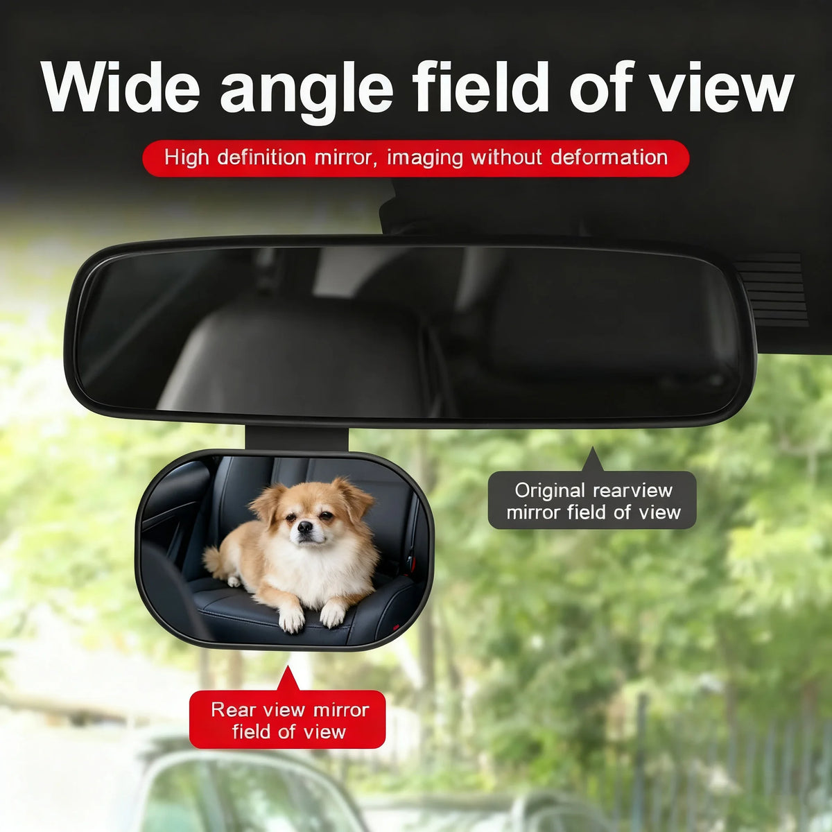 New Car Rearview Mirror Wide View Safety Mirror For Windshield Infant Car Seats Clear Re detail view