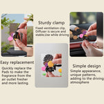 Refillable Car Air Freshener | Vent Clip Diffuser with 10 Gaskets close-up view