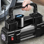 12V Metal Air Compressor Portable Dual Cylinder Auto Inflatable Pump 150PSI | Heavy Du close-up view