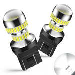 AUXITO 2Pcs 7443 W21/5W T20 LED Bulb Lights With HD Projector LENS 6000K White Red Yellow Amber 7440 For Car Reverse Tail Lamp