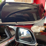 for 2017-2021 Tesla Model 3 Horn Style Horn Rear View Side Mirror Cover Case Glossy Black / Carbon Fiber