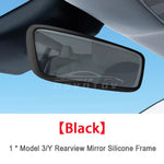 Tesla Rear View Mirror Protector Frame | Silicone Edge Cover for Model 3 Y S X detail view