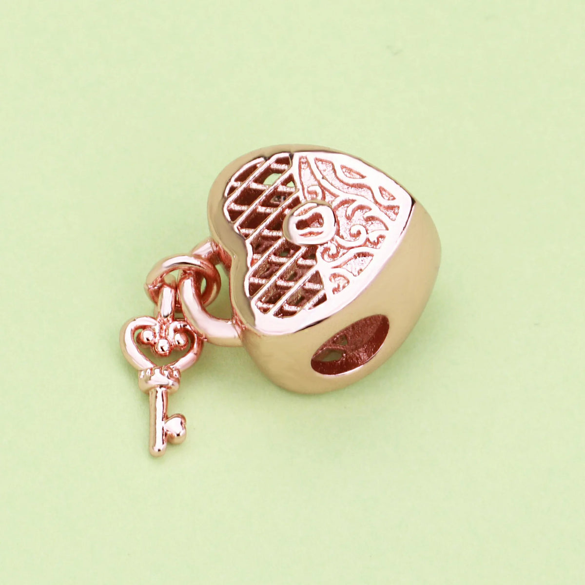 925 Sterling Silver Trinkets Rose Gold Locks And Keys Charm Of 925 Chain Bead Fit Ori lifestyle view