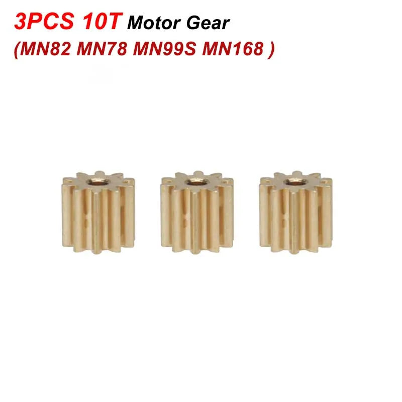 3PCS Metal Gear 10T 14T Copper Motor Pinion for MN82 MN78 MN99S MN168 MN86 MN128 RC Car Crawler Model Motor Upgrade Accessories