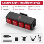 WEST BIKING Bicycle Rear Light Multi LED IP66 Tail Light Auto Start/Stop Brake Sensing L detail view