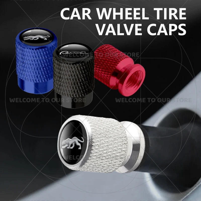 For Ford Puma Cougar Emblem MK3 MK5 MK6 MK4 ST Line 4Pcs Aluminum Car Tire Valve Caps | Wheel Stem A