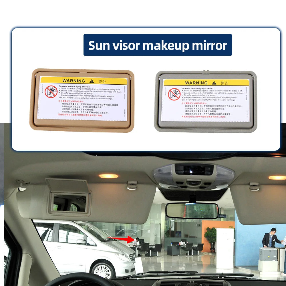 2108102510 For Mercedes Benz C Class W202 1993-2000 E Class W210 19-02 Makeup Cosmetic Mirror Cover Car Interior Sun Shade Visor