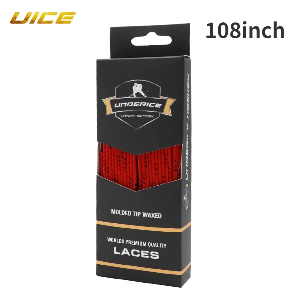 UICE Ice Hockey Skate Laces 9 Colors Hockey Skate Shoe Lacer Dual Layer Braid 84-120in close-up view