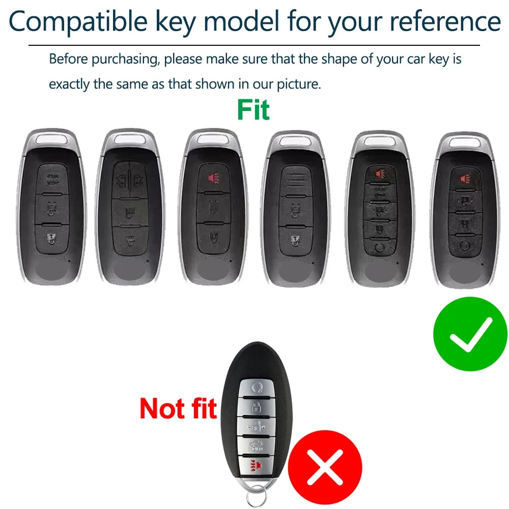 Soft TPU Keyfob Cover Case Keychain for Nissan 2025 2026 Armada PRO 4-X Versa X-Trail T33 Serena Rouge Kicks Pathfinder Ariya