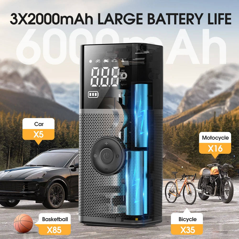 CARSUN Portable Tire Inflator | Wireless Rechargeable Air Pump for Car, Motorcycle, Bike detail view