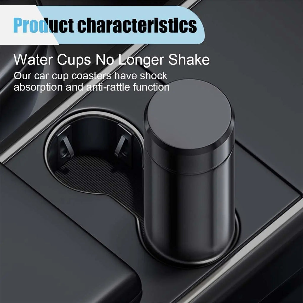 Car Cup Holder Position Limiter | Anti Shake Cup Slot Insert with Self Adhesive Pad additional angle