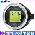DC 12V 24V 52mm Car Voltage Gauge | LED Digital Voltmeter with Hour Meter