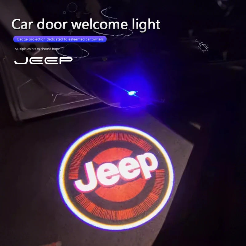 Jeep LED Car Door Logo Welcome Light Projector | HD Ghost Light for Renegade Compass alternate view