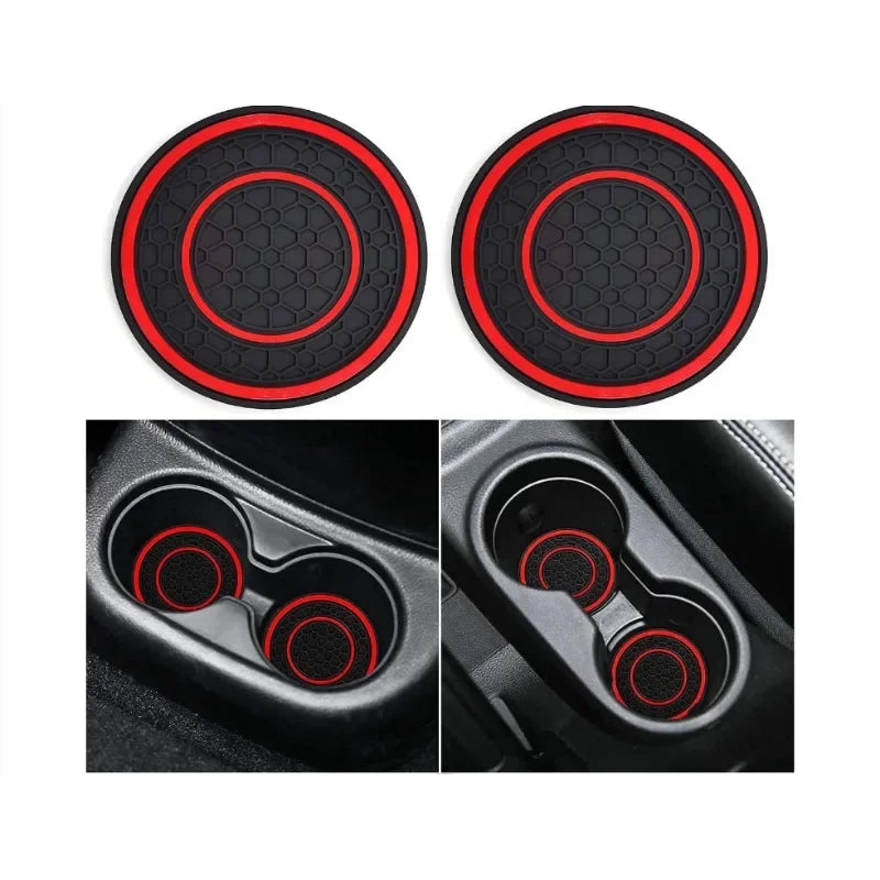 2Pcs 7cm/2.75inch Car Center Console Anti Slip Pad Easy Clean Dustproof Coaster Pvc D lifestyle view
